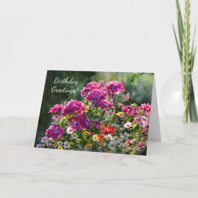 Tarjeta de cumpleaños Sunshine Flower Garden Art (Anverso)