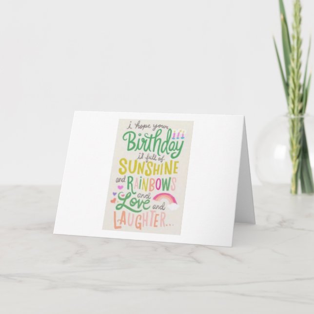 Tarjeta de cumpleaños Sunshine, Rainbow, Love & La (Anverso)