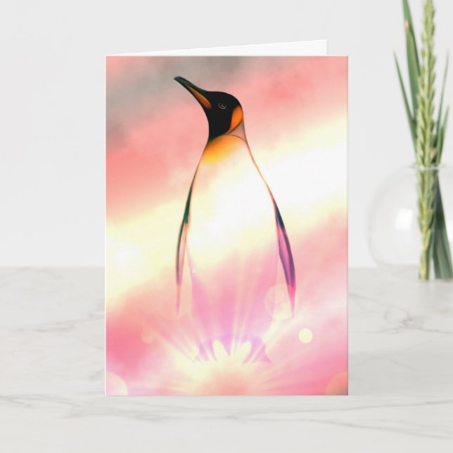 Tarjeta de cumpleaños Super Pingüino (Anverso)