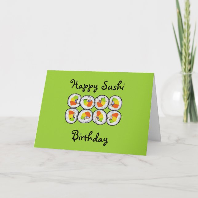 Tarjeta de cumpleaños Sushi Sushi (Anverso)