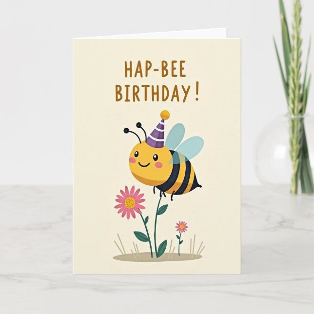Tarjeta de cumpleaños Sweet Bee (Anverso)