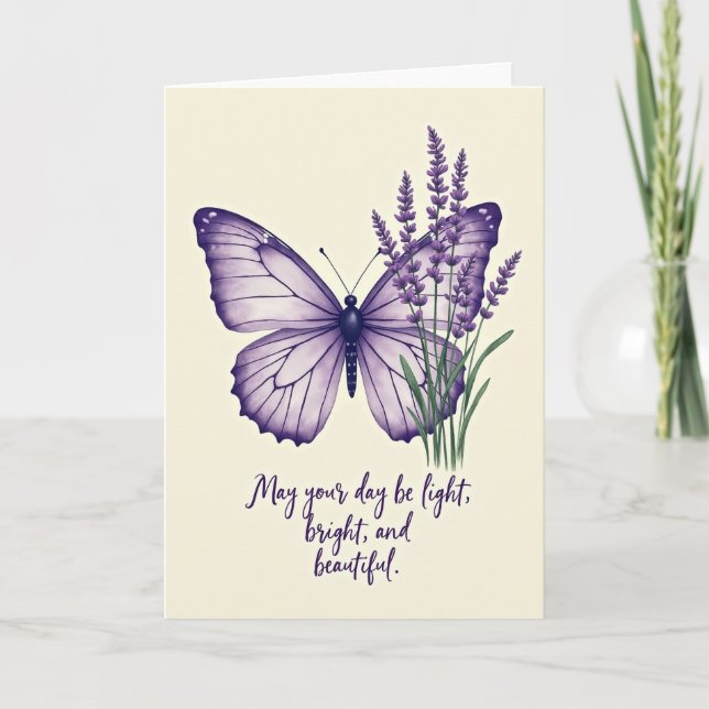 Tarjeta de cumpleaños Sweet Birthday Violet Wing (Anverso)