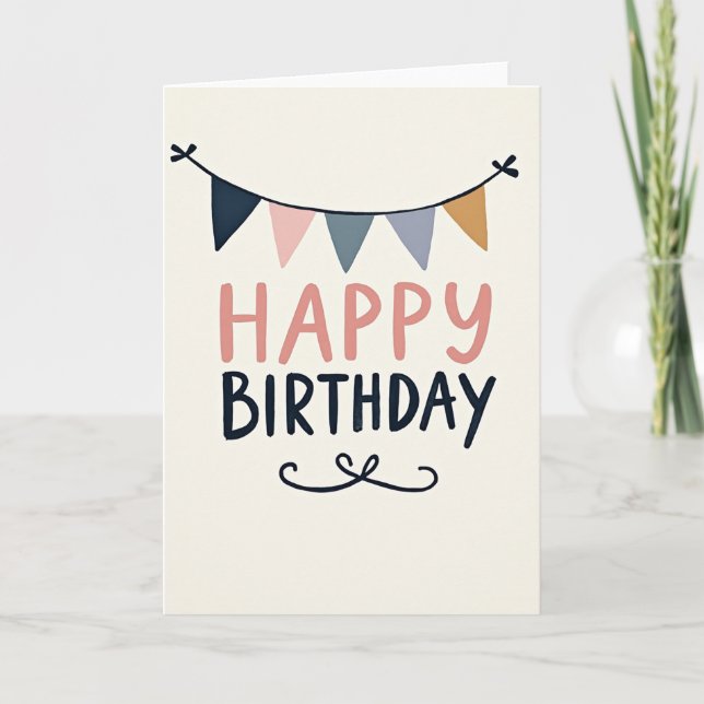 Tarjeta de cumpleaños Sweet Bunting (Anverso)