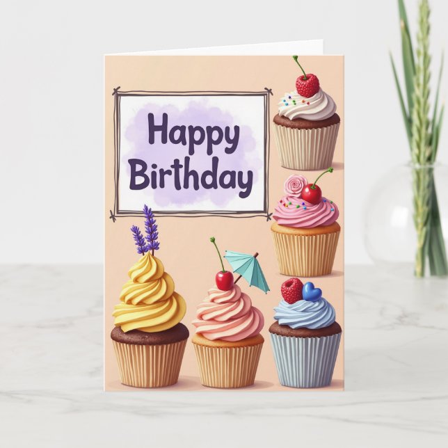 Tarjeta de cumpleaños Sweet Cakes (Anverso)