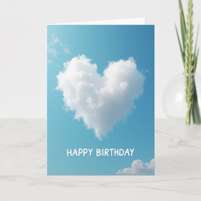 Tarjeta de cumpleaños Sweet Cloud Heart (Anverso)