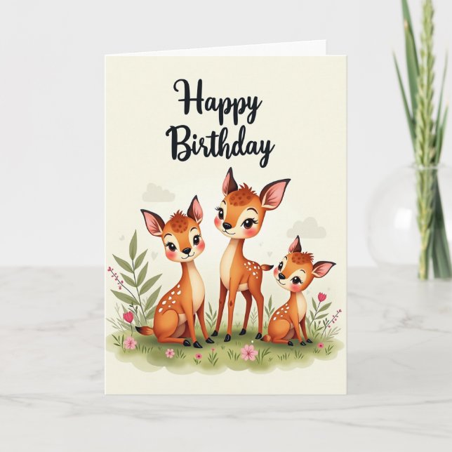 Tarjeta de cumpleaños Sweet Fawn (Anverso)