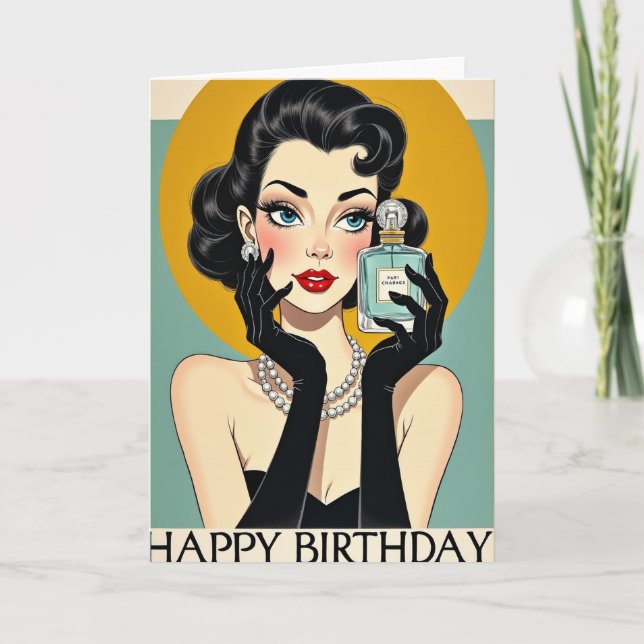 Tarjeta de cumpleaños Sweet Glamour (Anverso)