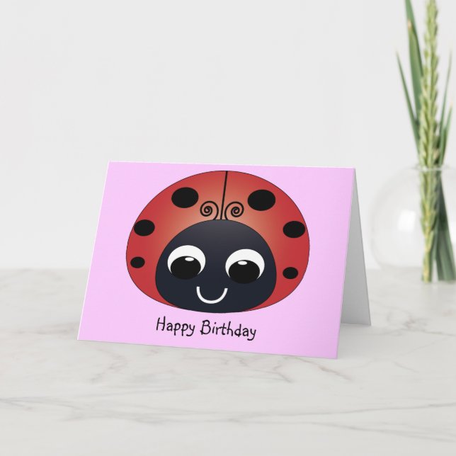 Tarjeta de cumpleaños Sweet Ladybug (Anverso)