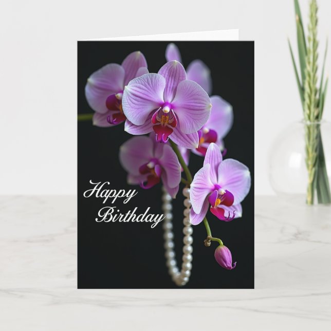 Tarjeta de cumpleaños Sweet Orchid (Anverso)
