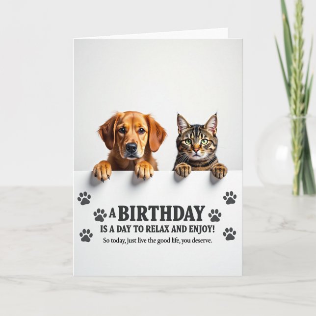 Tarjeta de cumpleaños Sweet Paws (Anverso)