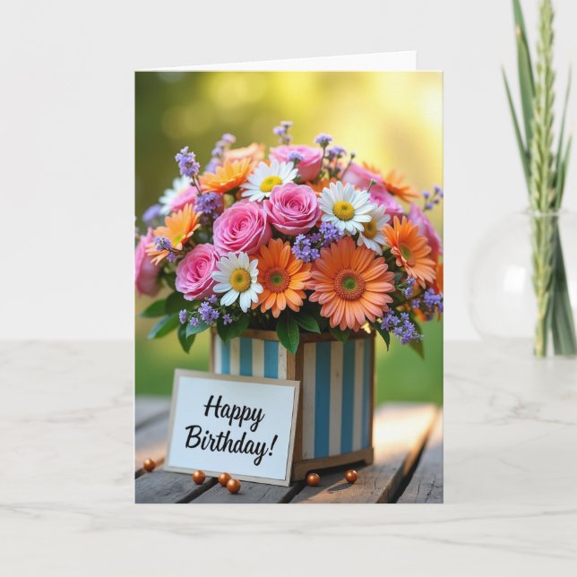 Tarjeta de cumpleaños Sweet Rose Daisy (Anverso)