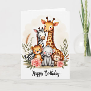 Tarjeta de cumpleaños Sweet Safari