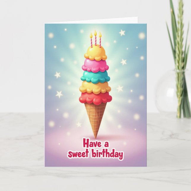 Tarjeta de cumpleaños Sweet Scoops (Anverso)