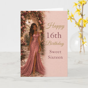 Tarjeta de cumpleaños Sweet Sixteen para jardín de