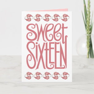 Tarjeta de cumpleaños Sweet Sixteen Pétalos