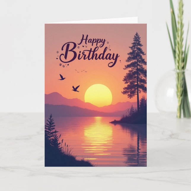 Tarjeta de cumpleaños Sweet Sunset (Anverso)