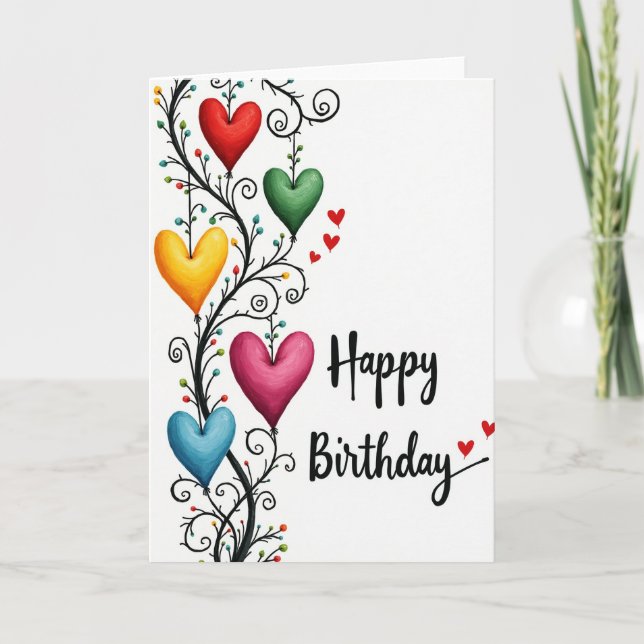 Tarjeta de cumpleaños Sweet Vine Heart (Anverso)