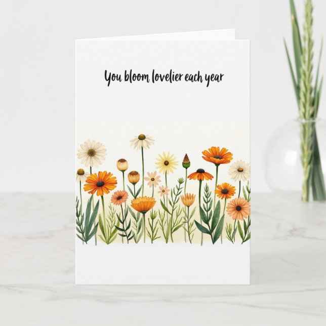 Tarjeta de cumpleaños Sweet Wildflower (Anverso)