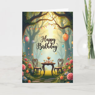Tarjeta de cumpleaños Sylvan dorada