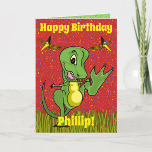 Tarjeta de cumpleaños T-Rex