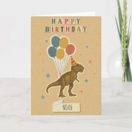 Tarjeta de cumpleaños T-Rex - Nombre personalizado