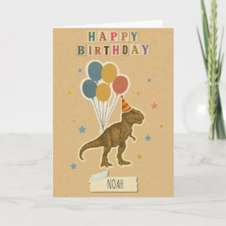 Tarjeta de cumpleaños T-Rex - Nombre personalizado
