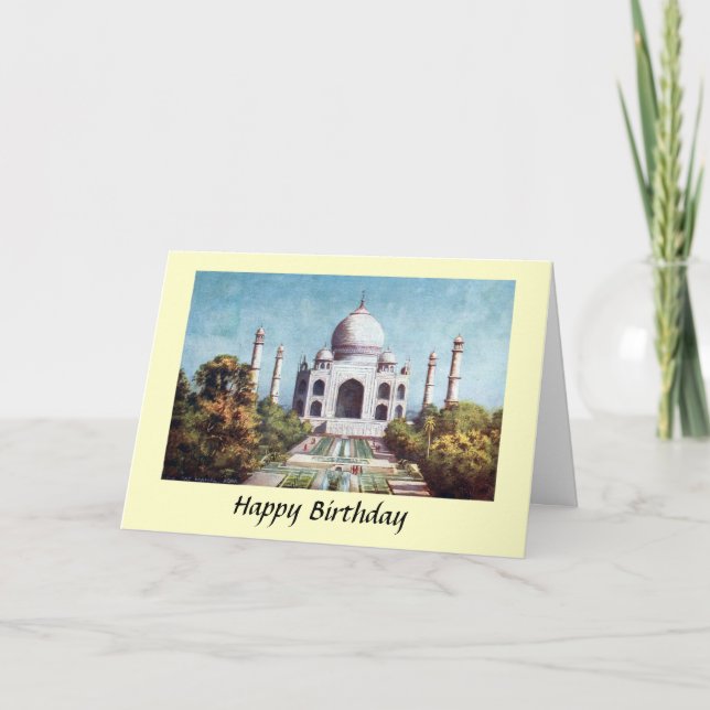 Tarjeta de cumpleaños - Taj Mahal, Agra, India (Anverso)