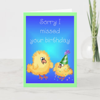 Tarjeta de cumpleaños tardía