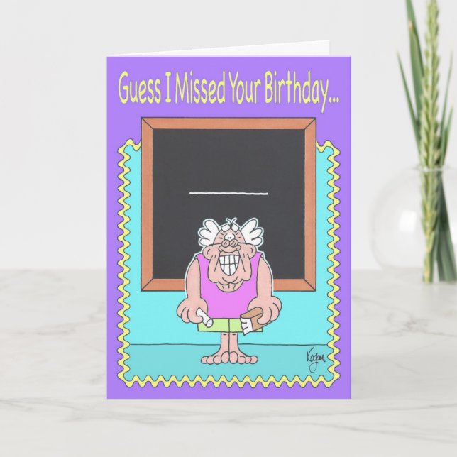 Tarjeta de cumpleaños tardía del PROFESOR (Anverso)