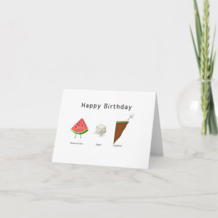 Tarjeta de cumpleaños, tarjeta alta de sandía azuc