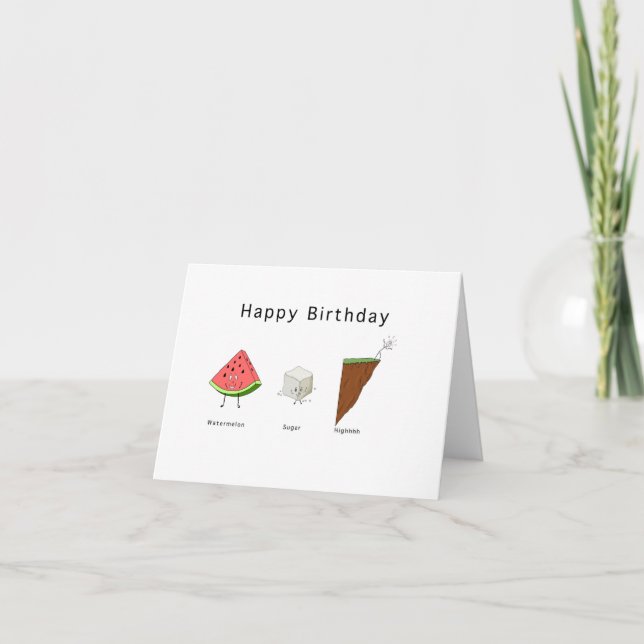 Tarjeta de cumpleaños, tarjeta alta de sandía azuc (Anverso)