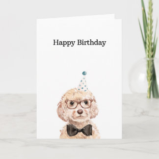 Tarjeta de cumpleaños, tarjeta de Cockapoo de cham