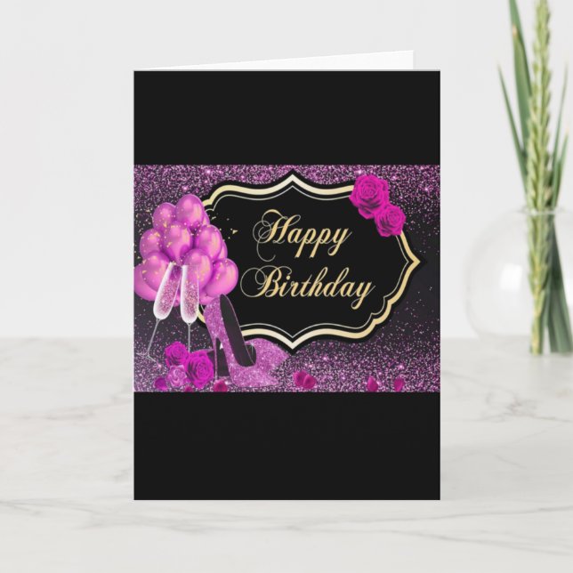 Tarjeta de cumpleaños, tarjeta de cumpleaños feliz (Anverso)