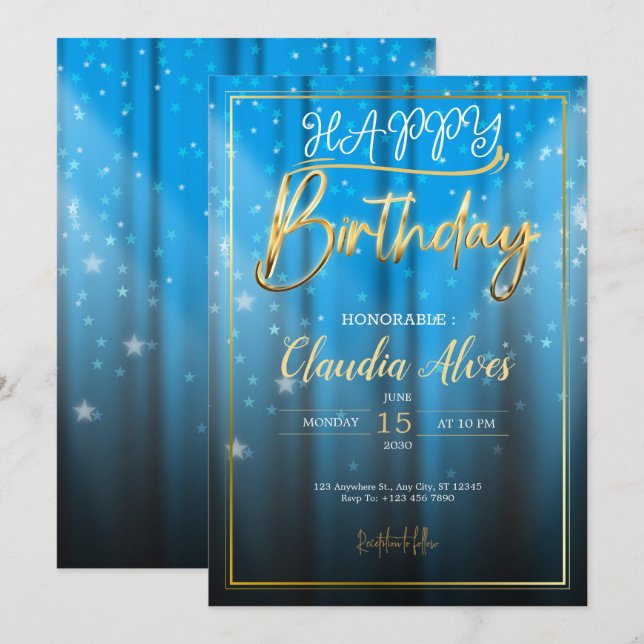tarjeta de cumpleaños, tarjeta de cumpleaños impri (Anverso / Reverso)