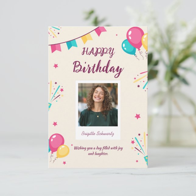 tarjeta de cumpleaños - tarjeta de felicitación de (Anverso de pie)