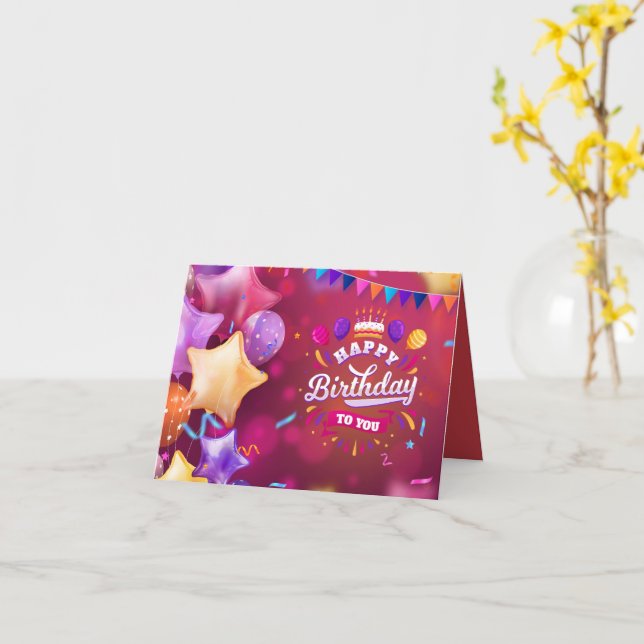 tarjeta de cumpleaños - tarjeta de felicitación de (flor amarilla)