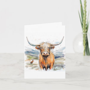 Tarjeta de cumpleaños, tarjeta de vaca de las tier