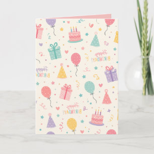 tarjeta de cumpleaños, tarjeta plegable, feliz cum