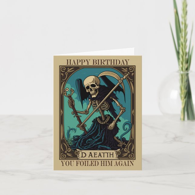 Tarjeta de cumpleaños Tarot Death (Anverso)