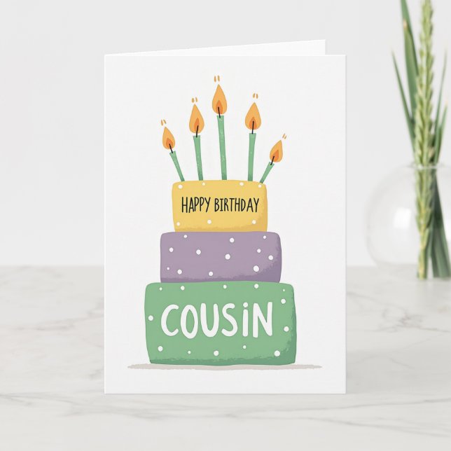 Tarjeta de cumpleaños Tarta de Primos (Anverso)