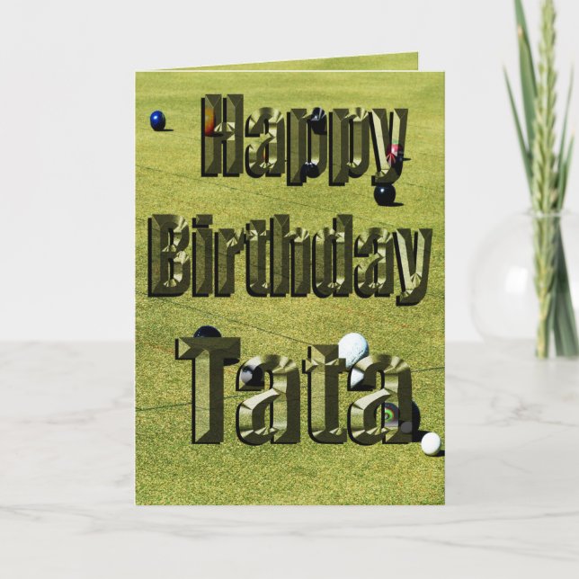 Tarjeta de cumpleaños Tata Happy Birthday Lawn Bow (Anverso)