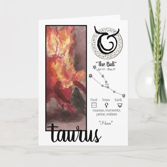 Tarjeta de cumpleaños Taurus (Anverso)