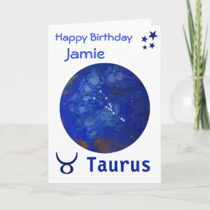 Tarjeta de cumpleaños Taurus zodiac