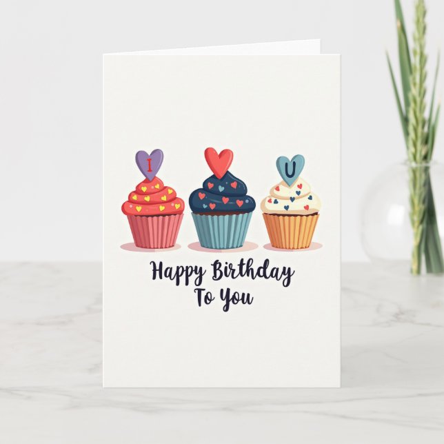 Tarjeta de Cumpleaños 'Te Quiero' (Anverso)