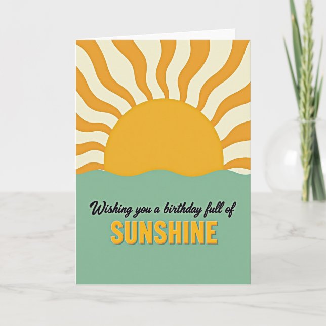 Tarjeta de cumpleaños Teal Horizon (Anverso)