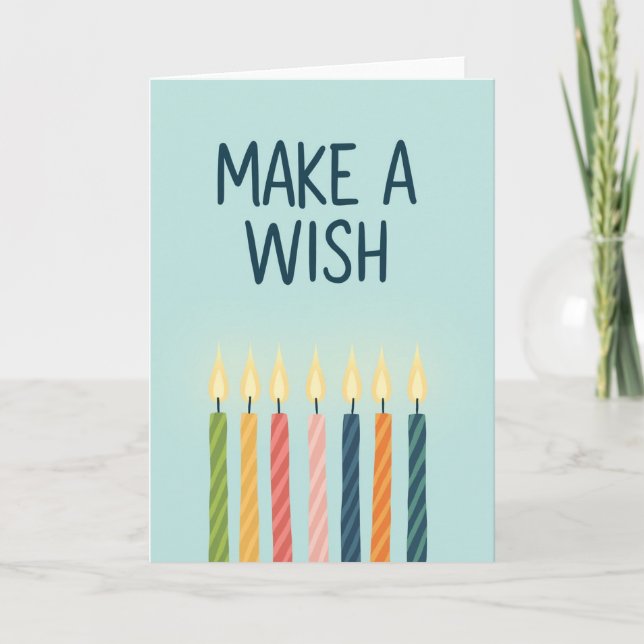Tarjeta de cumpleaños Teal Wish (Anverso)