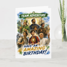 Tarjeta de cumpleaños Team Adventure Saints on a M