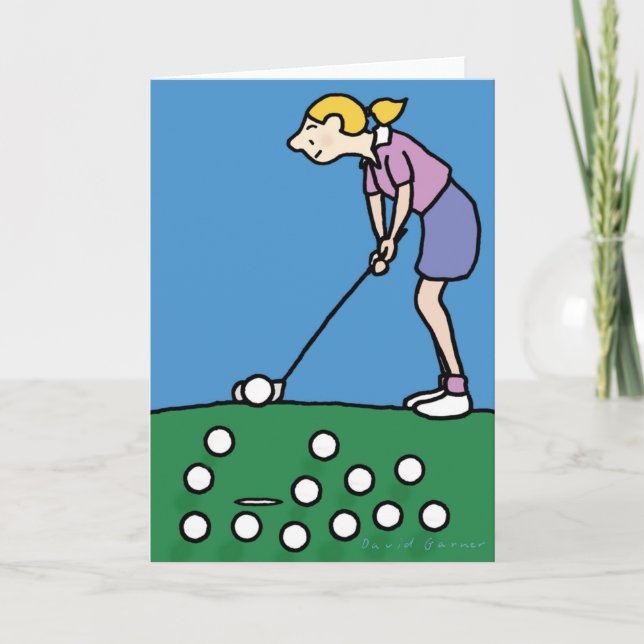 Tarjeta de cumpleaños temática al golf (Anverso)