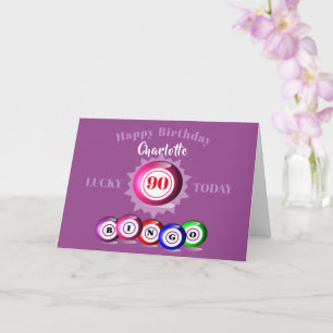 Tarjeta de cumpleaños temática de Bingo número afo