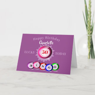 Tarjeta de cumpleaños temática de Bingo Número de